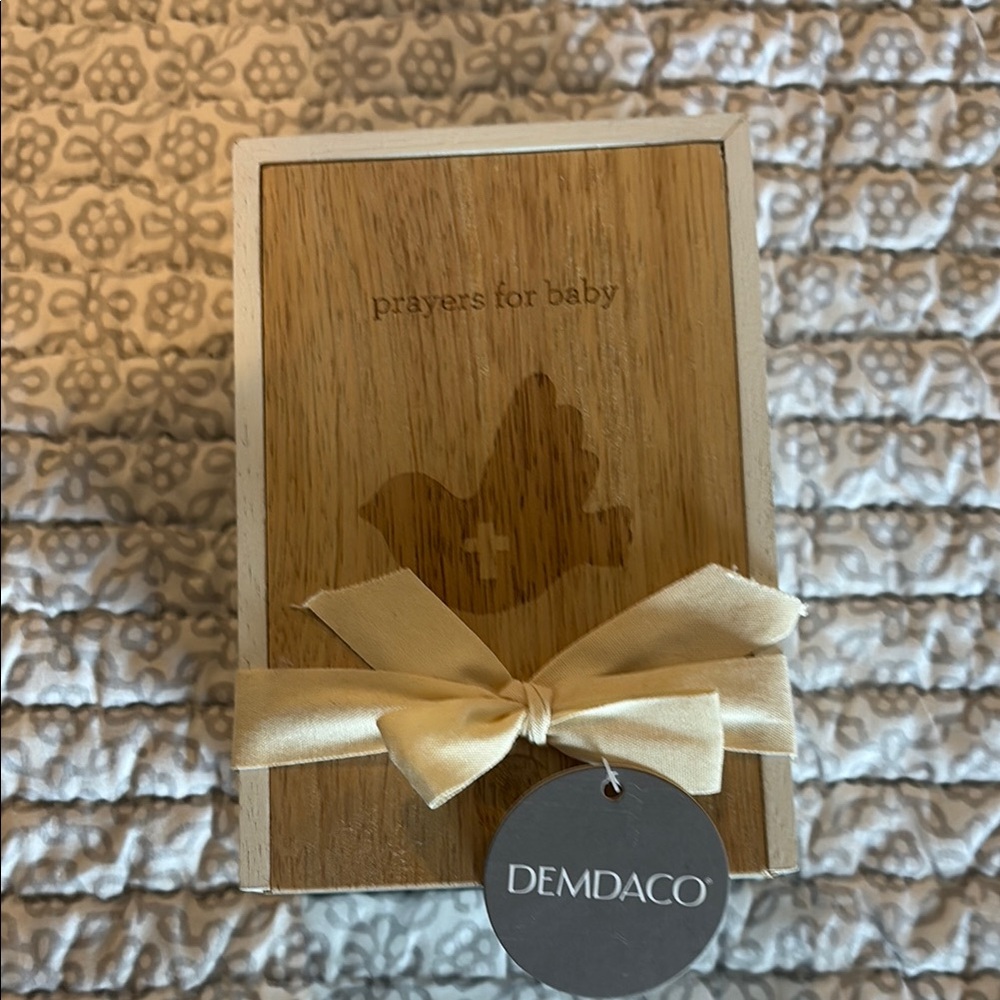 Demdaco Natural Wood Baby Blessing Box